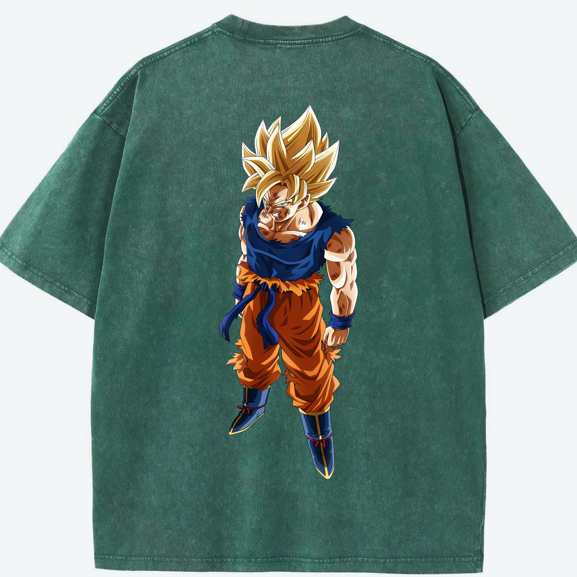 （画像用） ドラゴンボール 孫悟空（そん ごくう）Son Goku カカロット DRAGON BALL Kakarotto 綿100% ヴィンテージ風 半袖Tシャツ（背面プリント）